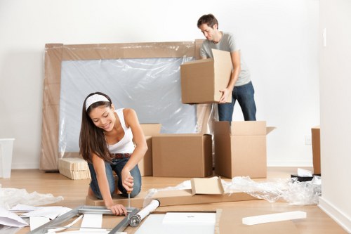 House movers preparing a residential move in Finsbury