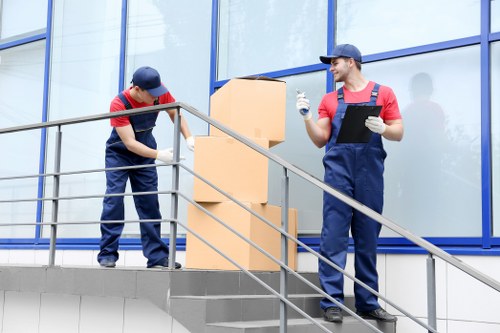 Office removals team preparing a business relocation in Finsbury