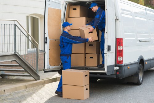 Commercial moving team assisting a business relocation in Finsbury