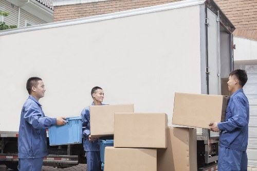 Furniture and boxes being loaded for a move in Finsbury