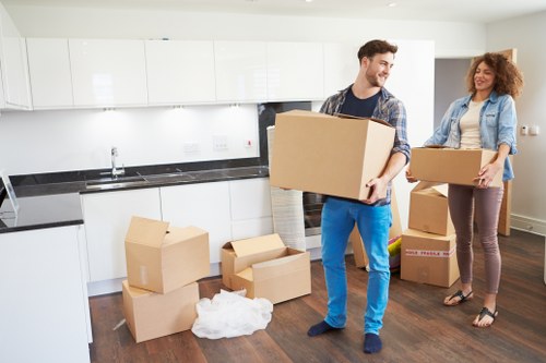 Careful transport of commercial equipment during a Finsbury move