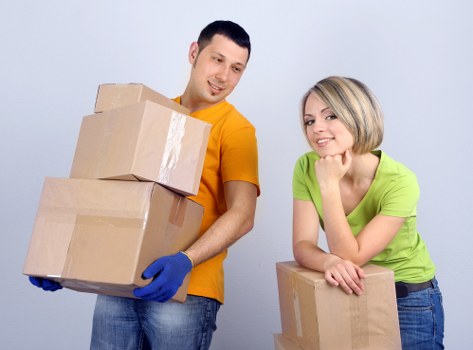 Local movers handling packing and loading in a Finsbury residential street