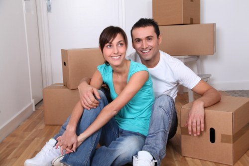 Furniture and boxes being loaded for a local move in Finsbury