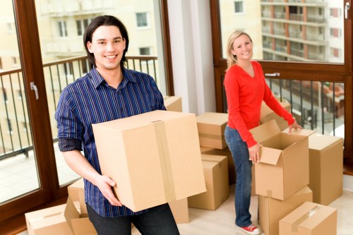 Careful loading of household furniture for a local move in Finsbury